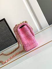 CHANEL TWEED Flap Bag Pink-18*13*7cm - 2