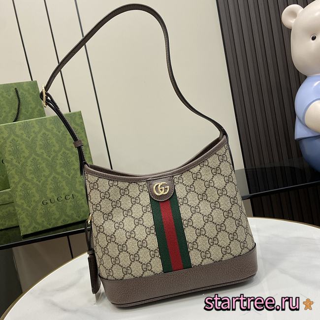 GUCCI OPHIDIA GG SMALL SHOULDER BAG Brown-23x21x12cm - 1