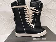 Rick Owens Black Leather Sneaker Boots - 1