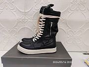 Rick Owens Black Leather Sneaker Boots - 3