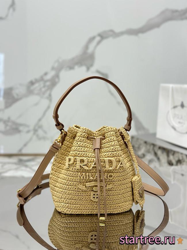 Prada Raffia Mini Bucket Bag-20*17*12CM - 1