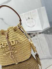 Prada Raffia Mini Bucket Bag-20*17*12CM - 2