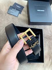 YSL Belt IN SHINY BOX SAINT LAURENT LEATHER Gold-3cm - 3