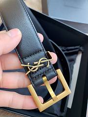 YSL Belt IN SHINY BOX SAINT LAURENT LEATHER Gold-3cm - 4