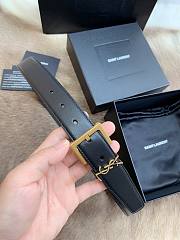 YSL Belt IN SHINY BOX SAINT LAURENT LEATHER Gold-3cm - 5