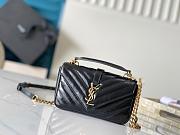 YSL Saint Laurent College Mini Chain Bag In Shiny Crackled Leather - 1