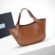 Prada Medium Leather Tote Bag In Caramel - 2