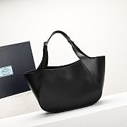 Prada Medium Leather Tote Bag In Black - 4
