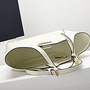 Prada Medium Leather Tote Bag In White - 3