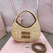 Miumiu Wander Wicker Hobo Raffia Bag- 20x17x6 cm - 1