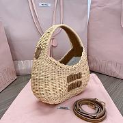 Miumiu Wander Wicker Hobo Raffia Bag- 20x17x6 cm - 2