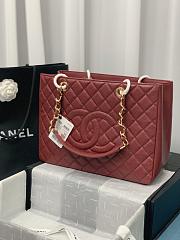 Chanel GST Shopping Tote Bag Caviar Dark Red-24*33*13cm - 1