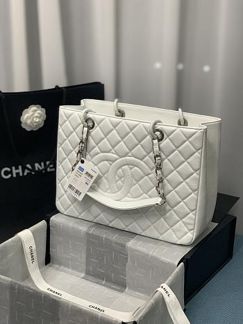 Chanel GST Shopping Tote Bag Caviar White-24*33*13cm