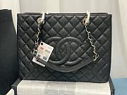 Chanel GST Shopping Tote Bag Caviar Black In Silver Hardware-24*33*13cm - 5