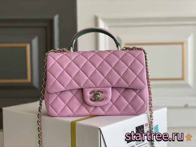 Chanel Chain Bag With Handles In Pink-22*16*6cm - 1