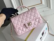 Chanel Mini Classic Flap Bag With Handle In Pink-12*20*6cm - 5