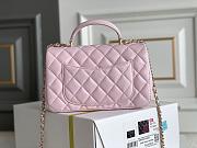 Chanel Mini Classic Flap Bag With Handle In Pink-12*20*6cm - 2