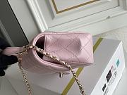 Chanel Mini Classic Flap Bag With Handle In Pink-12*20*6cm - 3