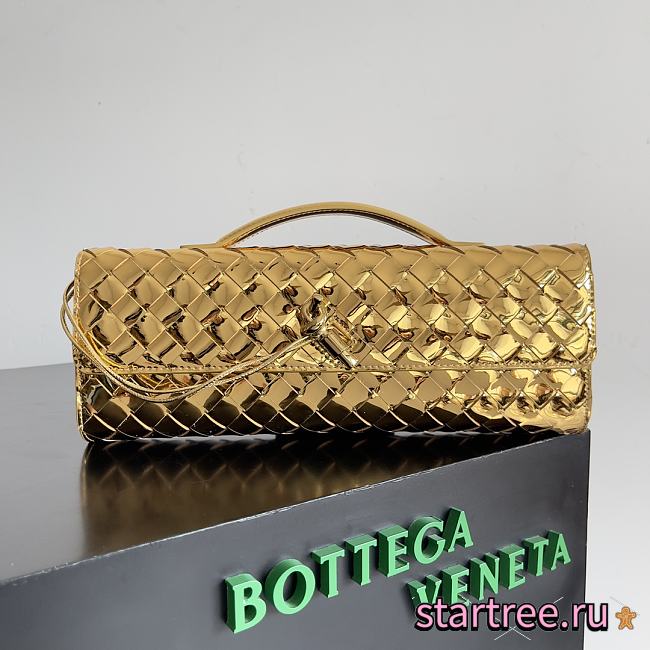 Bottega Veneta Long Clutch With Handle Gold-31x13x3cm - 1