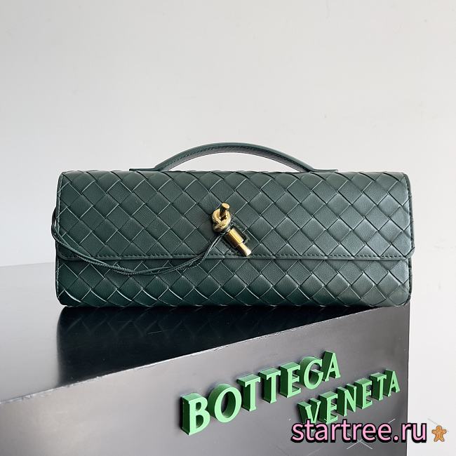 Bottega Veneta Long Clutch With Handle Emerald green-31x13x3cm - 1