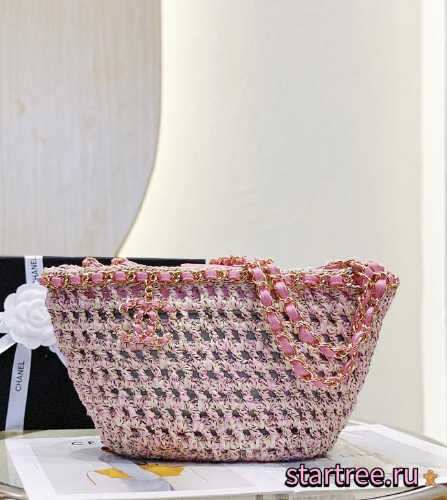 Chanel Crochet Small Shopping Bag Pink-36*20*12cm - 1