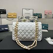 Chanel Small Classic Double Flap Lambskin White Gold Hardware-23cm - 4
