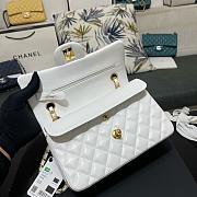 Chanel Small Classic Double Flap Lambskin White Gold Hardware-23cm - 3