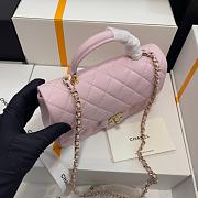 Chanel CLassic Flap Lambskin Pink With Handle-20*13*9cm - 5