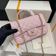 Chanel CLassic Flap Lambskin Pink With Handle-20*13*9cm - 2