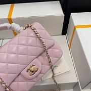 Chanel CLassic Flap Lambskin Pink With Handle-20*13*9cm - 3