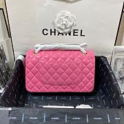 Chanel Medium Classic Flap Bag in Rose Red With Gold Hardware-25cm - 4