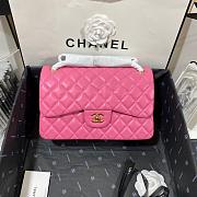 Chanel Large Classic Flap Bag in Rose Red With Gold Hardware-30cm - 1