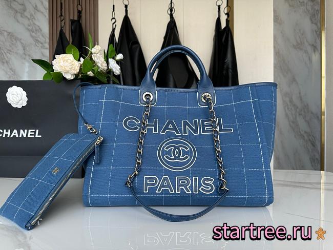 Chanel Deauville Shopping Bag Blue-38*32*18cm - 1
