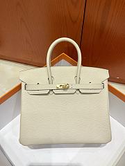 Hermes 25 Birkin Bag White - 1