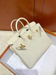 Hermes 25 Birkin Bag White - 4