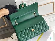 Chanel | Classic Flap Bag Golden Hardware Caviar Green 25cm - 3