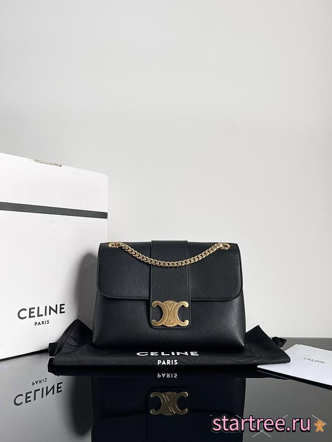 Celine Teen Vctoire Small Bag In Soft Calfskin Black - 1