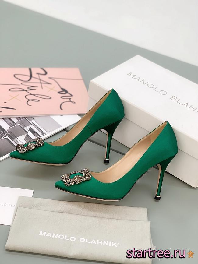 MANOLO BLAHNIK Satin Heels Green  - 1