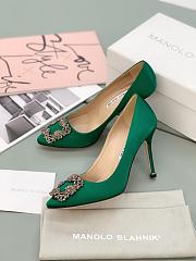 MANOLO BLAHNIK Satin Heels Green  - 5