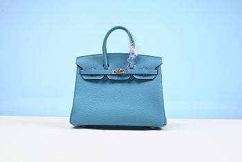 Hermes 25 Birkin Bag Blue