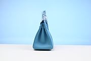 Hermes 25 Birkin Bag Blue - 6