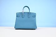 Hermes 25 Birkin Bag Blue - 2