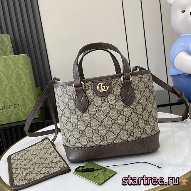 GUCCI OPHIDIA MINI TOTE BROWN- 22cmx 18cm x 10cm - 1