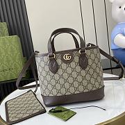 GUCCI OPHIDIA MINI TOTE BROWN- 22cmx 18cm x 10cm - 1