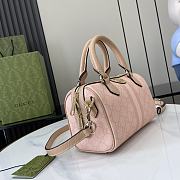 GUCCI OPHIDIA GG MINI TOP HANDLE BAG DUST PINK-21.5x14x11.5cm - 5