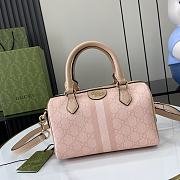 GUCCI OPHIDIA GG MINI TOP HANDLE BAG DUST PINK-21.5x14x11.5cm - 4