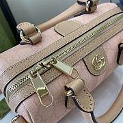 GUCCI OPHIDIA GG MINI TOP HANDLE BAG DUST PINK-21.5x14x11.5cm - 3