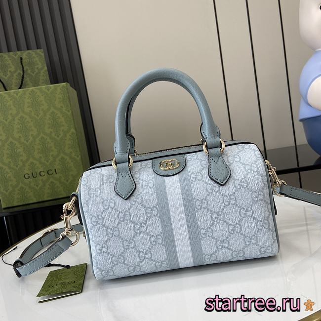 GUCCI OPHIDIA GG MINI TOP HANDLE BAG BLUE-21.5x14x11.5cm - 1