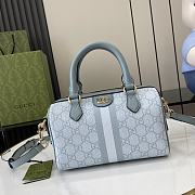 GUCCI OPHIDIA GG MINI TOP HANDLE BAG BLUE-21.5x14x11.5cm - 1