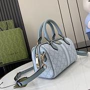 GUCCI OPHIDIA GG MINI TOP HANDLE BAG BLUE-21.5x14x11.5cm - 3